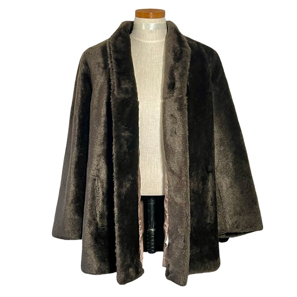 Vintage Jackets & Blazers - Npc Fashions Brown Hipster Faux Fur 70’s Long Sleeve Jacket SzM